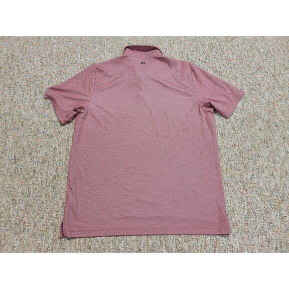 Travis Mathew Polo Shirt Mens XL Pink Golf Performance Striped Pima Cotton - Picture 15 of 16